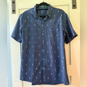 William Murray Golf Navy Seahorse Print Button-Up